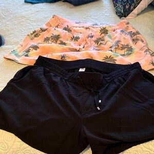 Old Navy Black and Tropical Palm Shorts Set